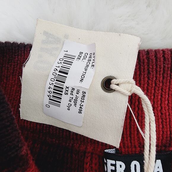 NEW Ser.O.Ya Ida Knit Distressed Red Tie-Dye Drawstring Jogger Track Pants - Picture 7 of 11